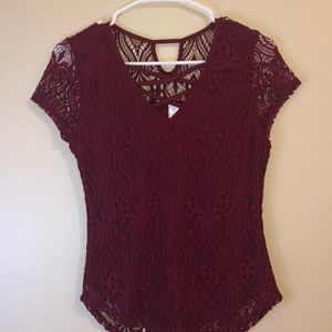 Red lace formal/casual top